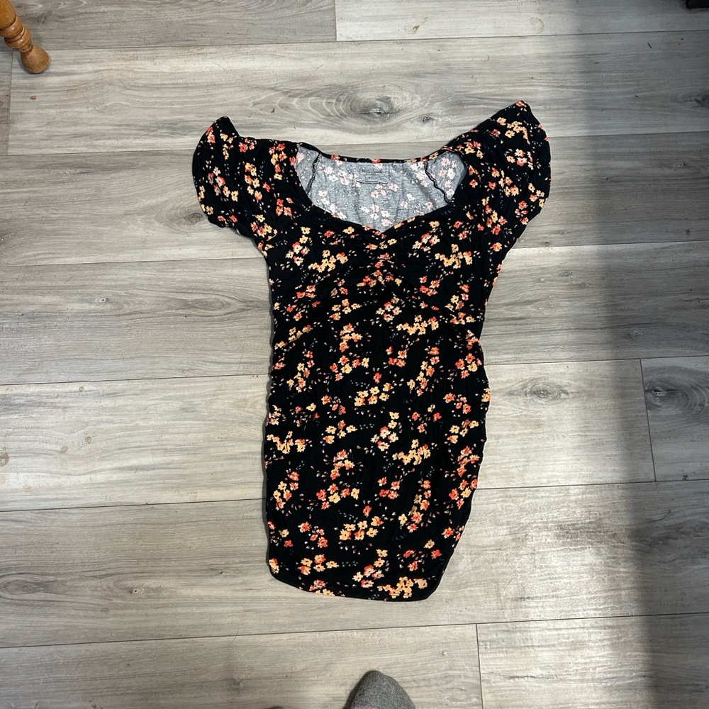 Floral Black Maternity Shirt